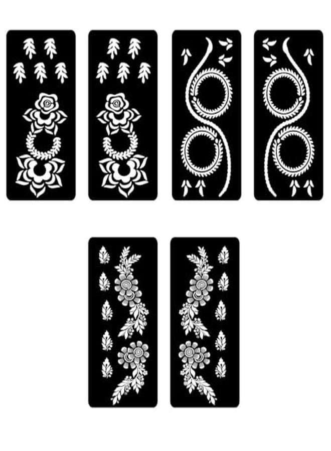 VANVATI Combo Mehndi Stencil Sticker Featuring Flower Patterns for Parties Festivals and Special Functions - Image 3